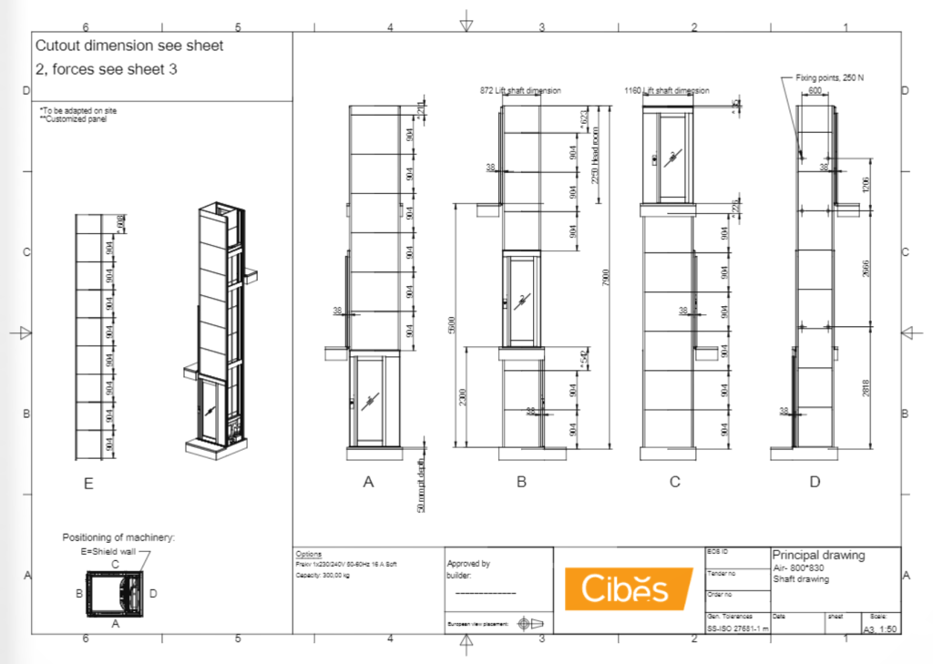 1 Cibes Lift elevator home lift Size S 800x830 2 1